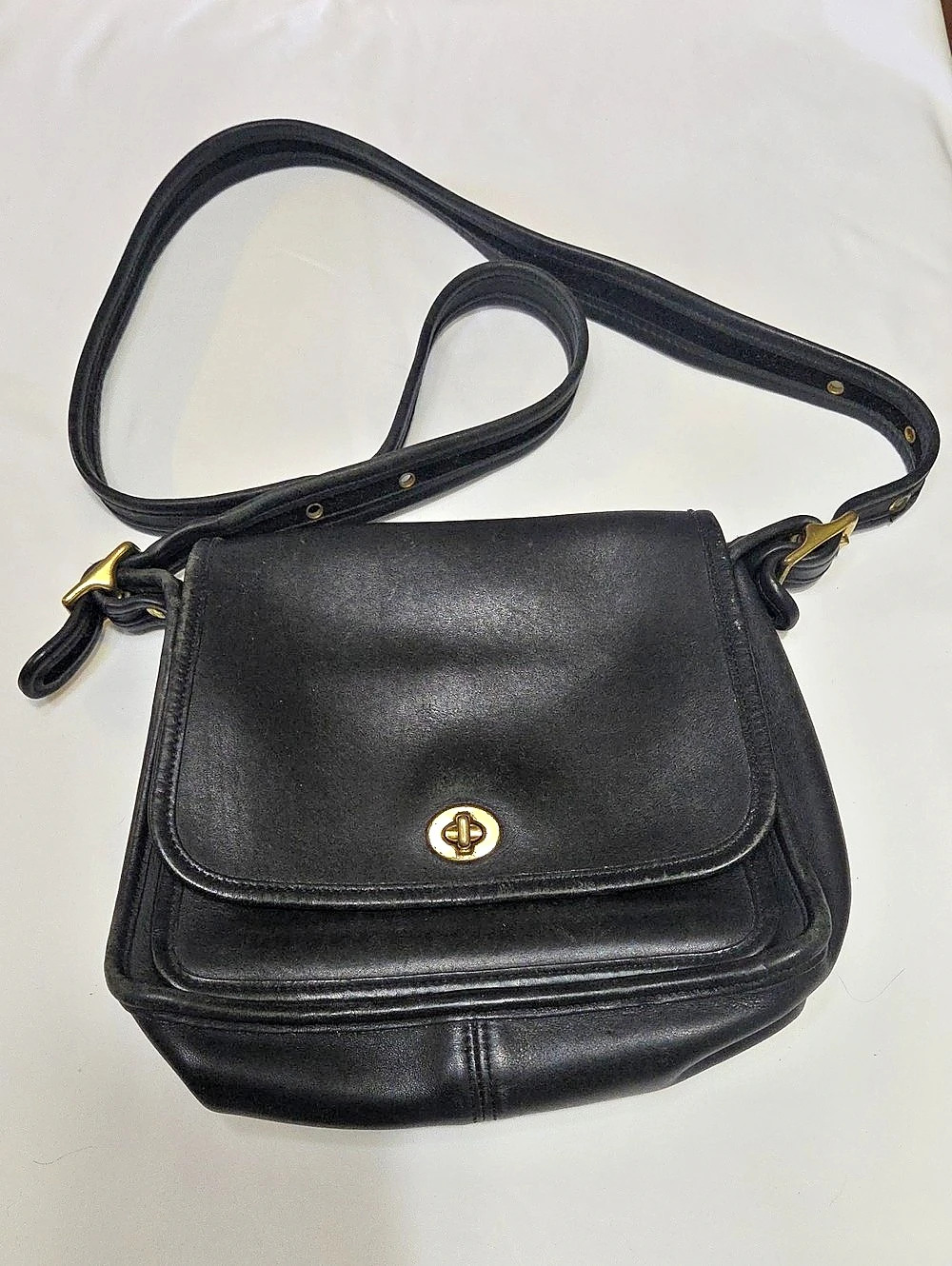 Coach Ridgefield Flap Black Leather Crossbody Bag